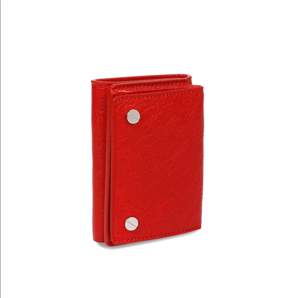 Balenciaga red leather wallet. Fits a lot!!